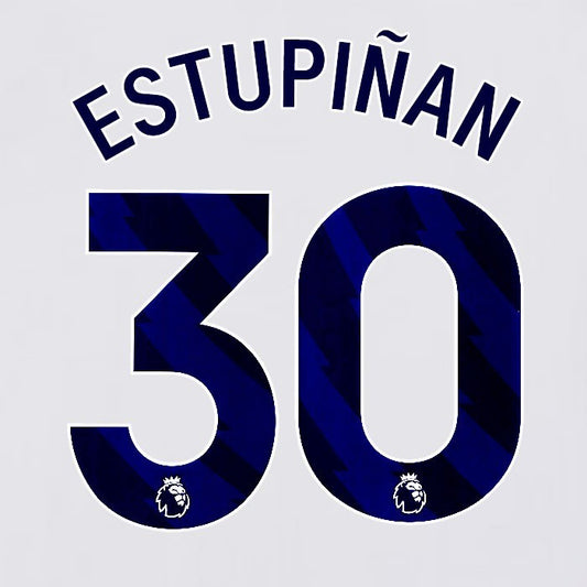 2023 2024 BRIGHTON ESTUPINAN 30 OFFICIAL BLUE HOME PLAYER SIZE NAME SET