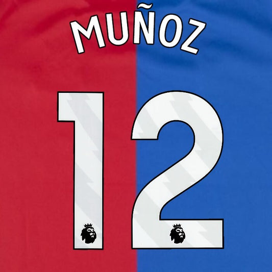 2023 2024 OFFICIAL CRYSTAL PALACE MUNOZ 12 WHITE HOME PLAYER SIZE NAMESET