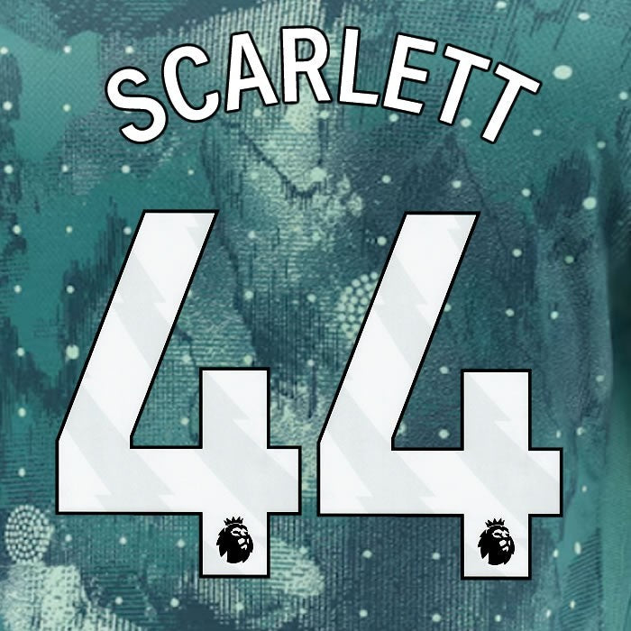 2024 2025 TOTTENHAM SCARLETT 44 WHITE 3RD PLAYER SIZE NAME SET