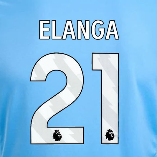 2024 2025 OFFICIAL NOTTINGHAM ELANGA 21 WHITE 3RD PLAYER SIZE NAMESET