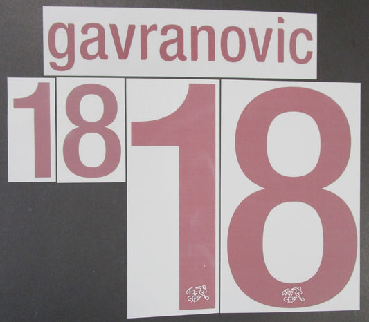 SWITZERLAND 2020 2021 OFFICIAL GAVRANOVIC 18 AWAY PLAYER SIZE NAMESET