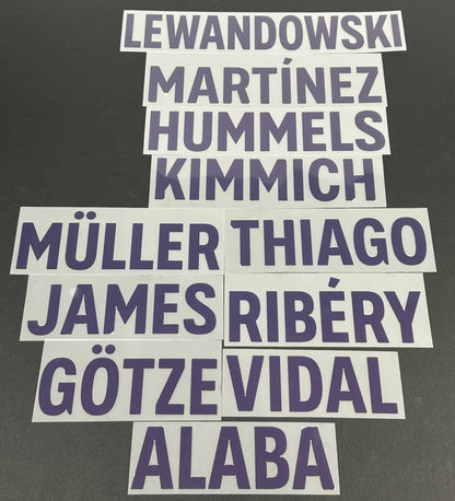 2018 2019 OFFICIAL SPORTING ID BAYERN MUNICH AWAY PLAYER SIZE NAME BLOCKS