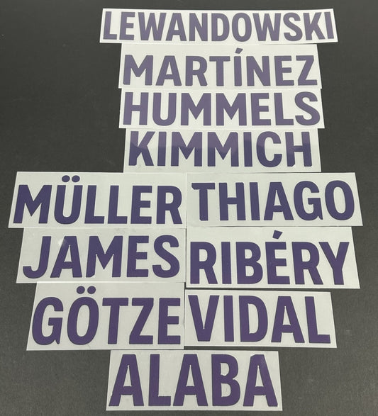 2018 2019 OFFICIAL SPORTING ID BAYERN MUNICH AWAY PLAYER SIZE NAME BLOCKS