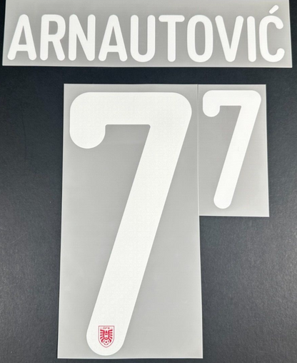 AUSTRIA 2024 2025 OFFICIAL ARNAUTOVIC' 7 HOME PLAYER SIZE NAMESET 250MM/50MM