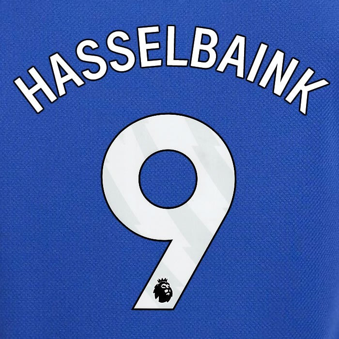 2023 2024 OFFICIAL CHELSEA HASSELBAINK 9 WHITE HOME PLAYER SIZE NAMESET