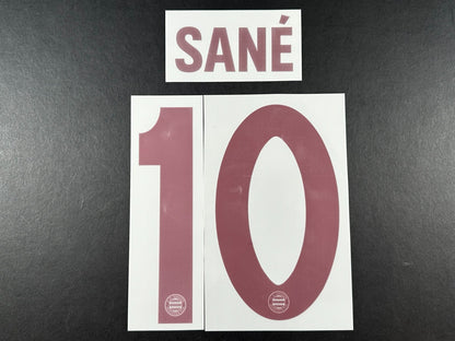 2024 2025 OFFICIAL BAYERN SANE 10 THIRD 3RD UCL RED PLAYER SIZE NAMESET