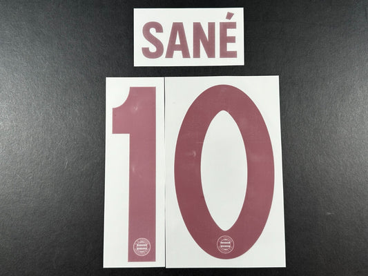 2024 2025 OFFICIAL BAYERN SANE 10 THIRD 3RD UCL RED PLAYER SIZE NAMESET