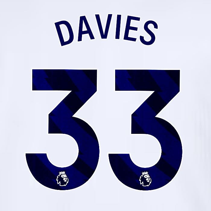2024 2025 TOTTENHAM DAVIES 33 BLUE HOME PLAYER SIZE NAME SET