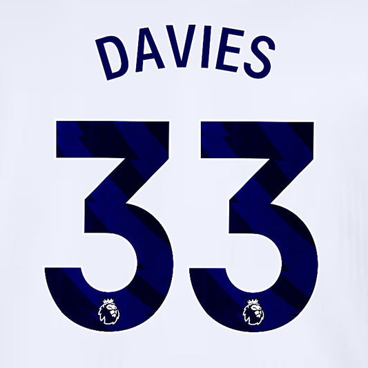2024 2025 TOTTENHAM DAVIES 33 BLUE HOME PLAYER SIZE NAME SET