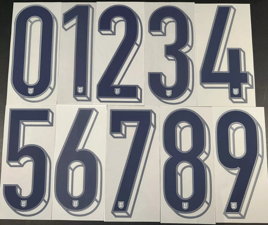 2024 2025 OFFICIAL SPORTING ID ENGLAND HOME BLUE PLAYER SIZE NUMBERS 265mm
