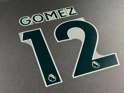 LIVERPOOL 2021 2022 GOMEZ 12 OFFICIAL AVERY BLACK PLAYER SIZE NAME SET