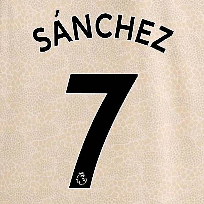 MAN UTD 2019-2023 SANCHEZ 7 OFFICIAL AVERY DENNISON BLACK PLAYER SIZE NAME SET