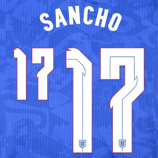 ENGLAND 2020 2021 OFFICIAL SPORTING ID SANCHO 17 AWAY PLAYER NAMESET
