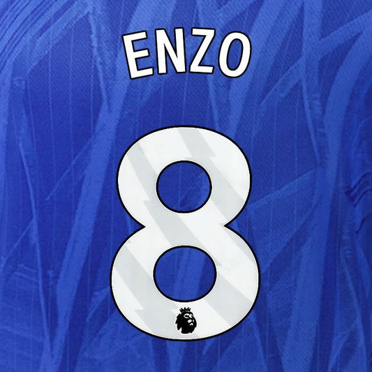 2025 2026 OFFICIAL CHELSEA ENZO 8 WHITE HOME PLAYER SIZE NAMESET