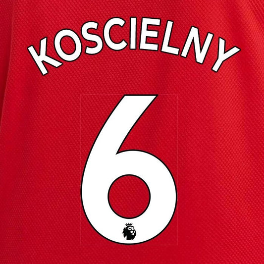 ARSENAL 2019-23 KOSCIELNY 6 OFFICIAL AVERY DENNISON WHITE PLAYER SIZE NAME SET