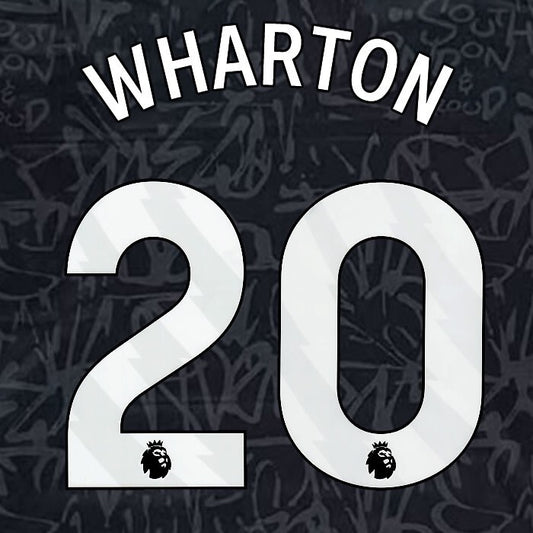 2023 2024 OFFICIAL CRYSTAL PALACE WHARTON 20 WHITE 3RD PLAYER SIZE NAMESET