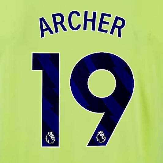 2024 2025 OFFICIAL SOUTHAMPTON ARCHER 19 BLUE AWAY PLAYER SIZE NAME SET