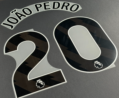 2025 2026 OFFICIAL CHELSEA  JOAO PEDRO 20  BLACK AWAY PLAYER SIZE NAMESET