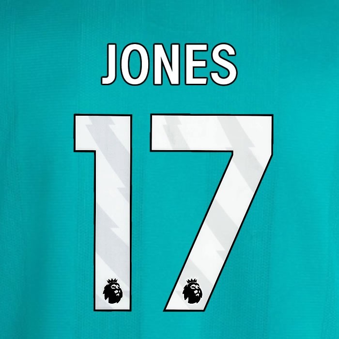 2025 2026 OFFICIAL LIVERPOOL JONES 17 WHITE 3RD PLAYER SIZE NAMESET