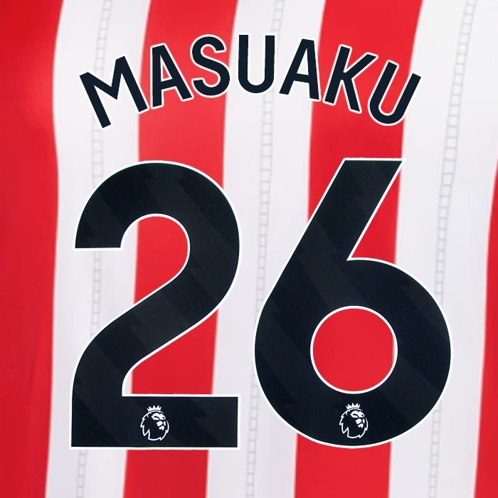 2025 2026 OFFICIAL SUNDERLAND MASUAKU 26 BLACK HOME PLAYER SIZE NAME SET