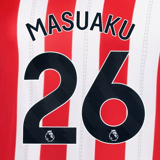 2025 2026 OFFICIAL SUNDERLAND MASUAKU 26 BLACK HOME PLAYER SIZE NAME SET