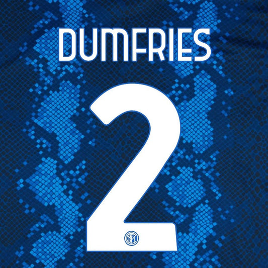 2021 2022 INTER MILAN OFFICIAL HOME DUMFIRES 2 PLAYER SIZE NAMESET
