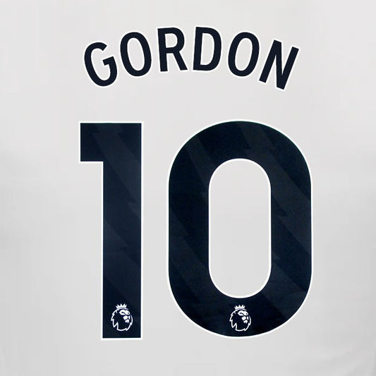 2024 2025 NEWCASTLE GORDON 10 OFFICIAL BLACK HOME PLAYER SIZE NAME SET