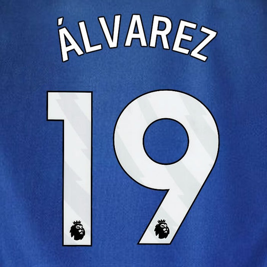 2023 2024 WEST HAM ALVAREV 19 OFFICIAL 3RD WHITE PLAYER SIZE NAMESET