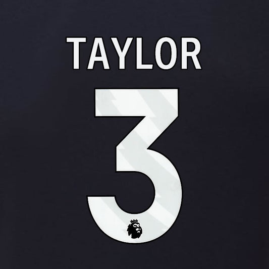 2023 2024 BURNLEY TAYLOR 3 OFFICIAL WHITE 3RD PLAYER SIZE NAMESET