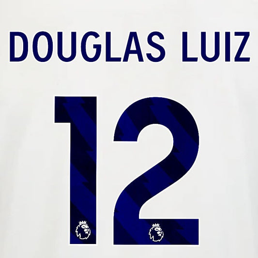 2025 2026 OFFICIAL NOTTINGHAM DOUGLAS LUIZ 12 BLUE AWAY PLAYER SIZE NAMESET