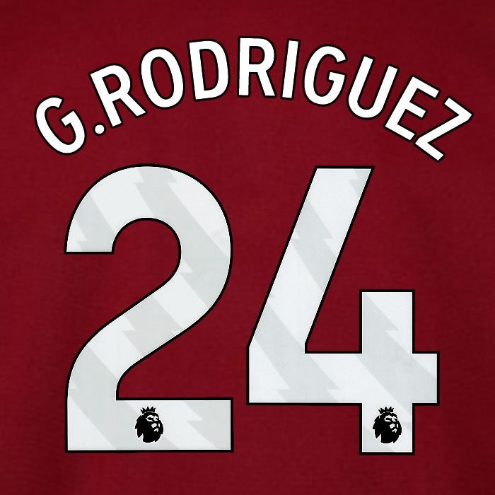 2025 2026 WEST HAM G RODIGUEZ 24 OFFICIAL WHITE HOME PLAYER SIZE NAMESET