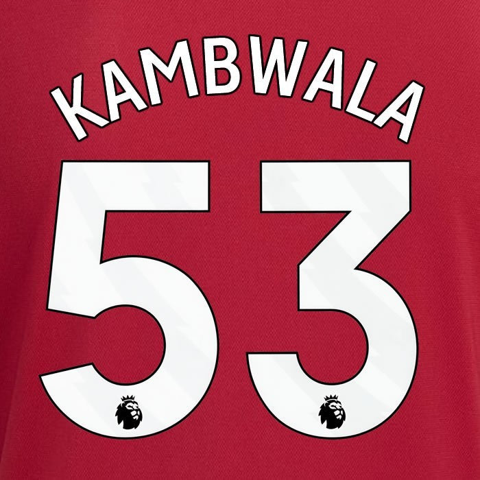 2023 2024 MANCHESTER UNITED KAMBWALA 53 HOME WHITE PLAYER SIZE NAMESET