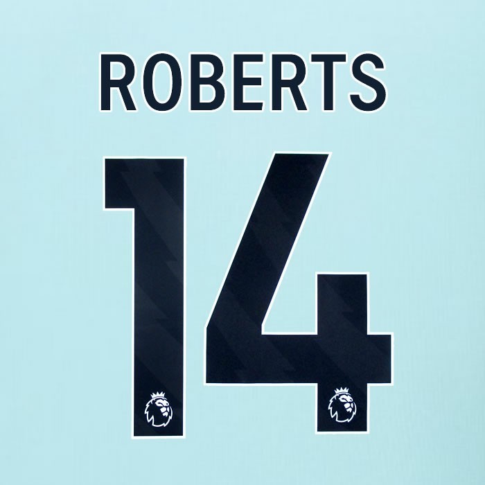 2025 2026 BURNLEY ROBERTS 14 OFFICIAL BLACK AWAY PLAYER SIZE NAMESET