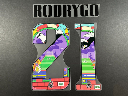 2022 2023 AVERY DENNISON REAL MADRID RODRYGO 21 COMMON GOAL PLAYER SIZE NAMESET