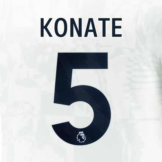 2024 2025 OFFICIAL LIVERPOOL KONATE 5 BLACK 3RD PLAYER SIZE NAMESET