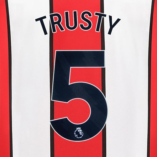 2023 2024 SHEFFIELD UNITED OFFICIAL TRUSTY 5 BLACK HOME PLAYER SIZE NAMESET