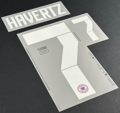 GERMANY 2024 2025 OFFICIAL NAME & NUMBERING HAVERTZ 7 AWAY PLAYER SIZE NAMESET