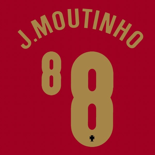 PORTUGAL 2020 2021 OFFICIAL SPORTING ID J. MOUTINHO 8 HOME PLAYER SIZE NAMESET