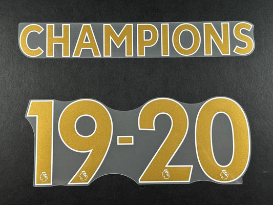 LIVERPOOL CHAMPIONS 19 - 20 OFFICIAL AVERY DENNISON GOLD PLAYER SIZE NAME SET