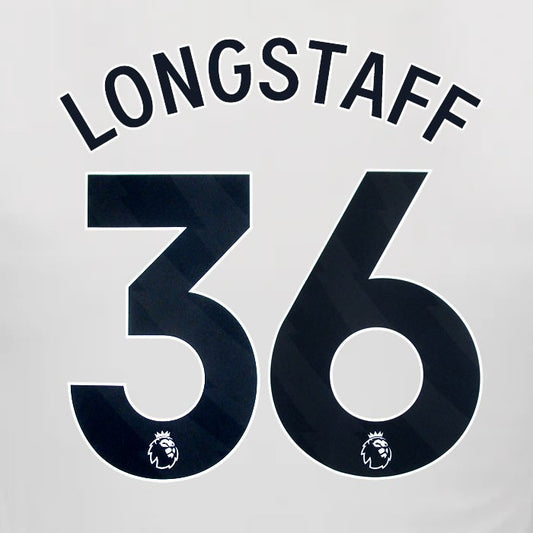 2024 2025 NEWCASTLE LONGSTAFF 36 OFFICIAL BLACK HOME PLAYER SIZE NAME SET