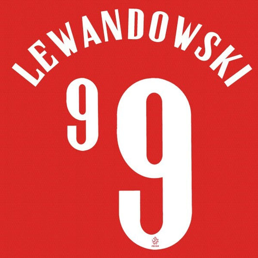 2020 2021 OFFICIAL POLAND LEWANDOWSKI 9 AWAY WHITE PLAYER SIZE NAMESET