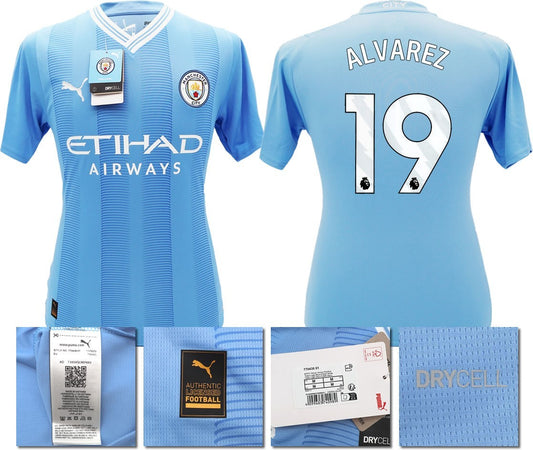 BNWT 2023 2024 MAN CITY PUMA HOME ALVAREZ 19 SHIRT MEN'S XL