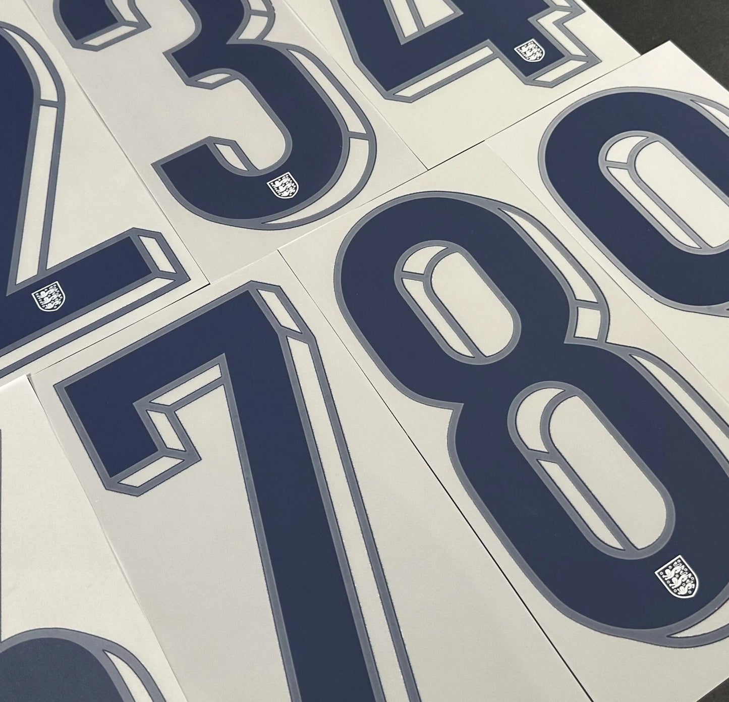2024 2025 OFFICIAL SPORTING ID ENGLAND HOME BLUE PLAYER SIZE NUMBERS 265mm