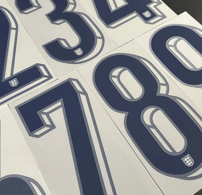 2024 2025 OFFICIAL SPORTING ID ENGLAND HOME BLUE PLAYER SIZE NUMBERS 265mm