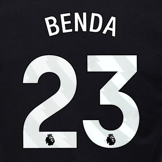 2024 2025 OFFICIAL FULHAM BENDA 23 WHITE AWAY PLAYER SIZE NAMESET