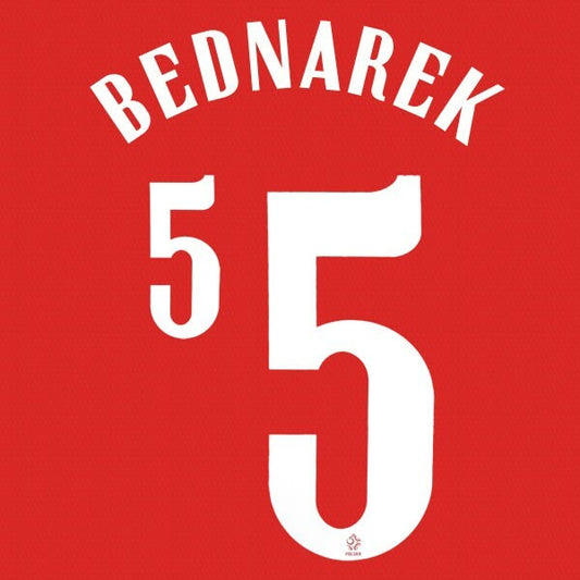 2020 2021 OFFICIAL POLAND BEDNAREK 5 AWAY WHITE PLAYER SIZE NAMESET