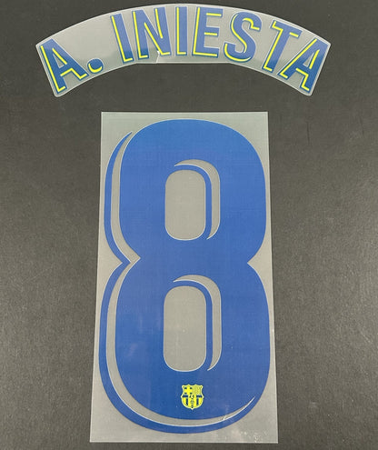 2018 2019 OFFICIAL BARCELONA A. INIESTA 8 AWAY PLAYER SIZE NAMESET