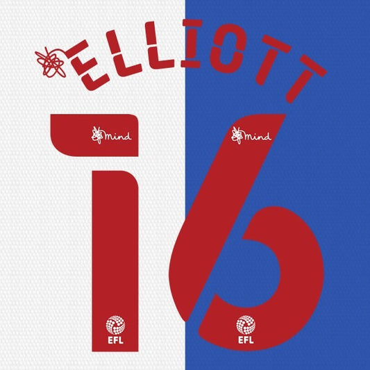 BLACKBURN 2020 2021 OFFICIAL ELLIOTT 16 HOME PLAYER SIZE NAME SET