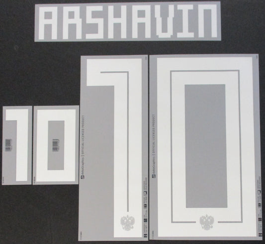 RUSSIA 2018 2019 OFFICIAL ARSHAVIN 10 WHITE PLAYER SIZE NAMESET 260MM