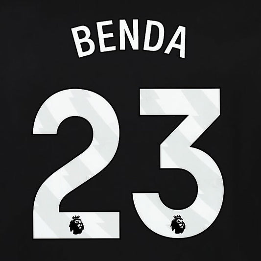 2023 2024 OFFICIAL FULHAM AVERY DENNISON BENDA 23 3RD PLAYER SIZE NAMESET